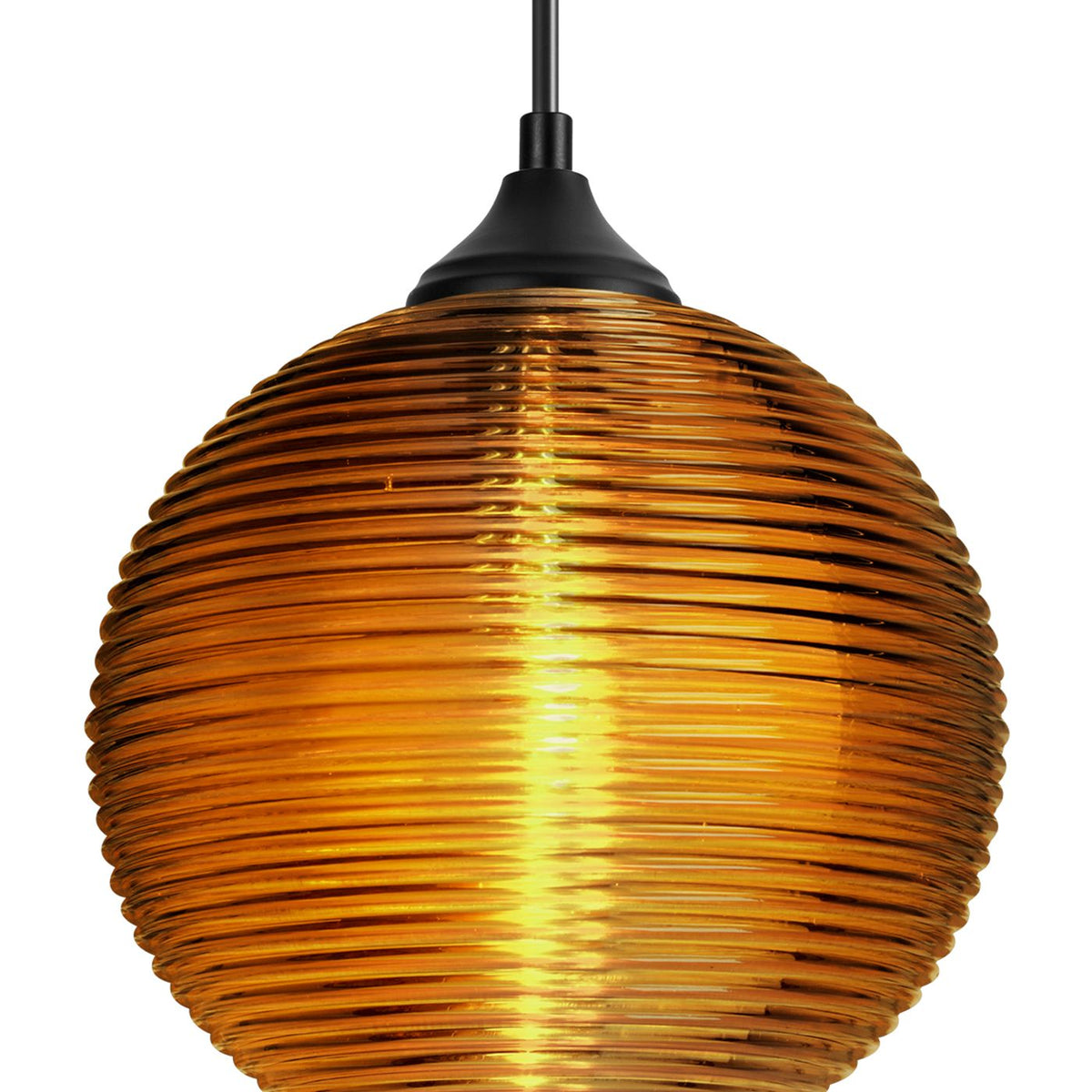 Besa Kristall 8 outdoor cord pendant, Amber, close view