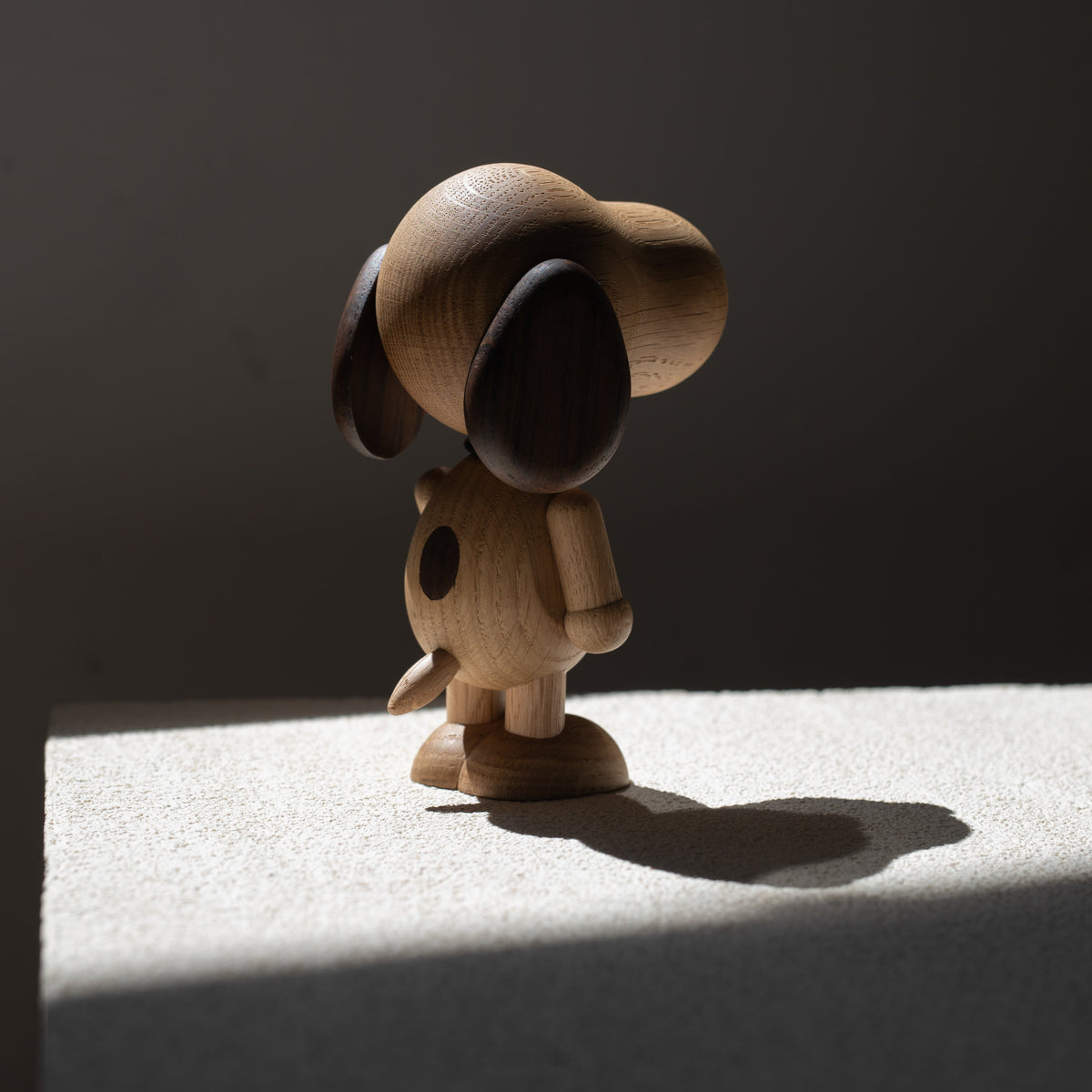 Boyhood Peanuts Snoopy wooden figure in oak & smoked oak, view 5 (image 5)