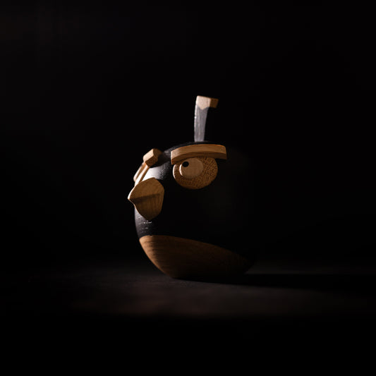 Boyhood Angry Birds Bomb wooden figure in oak, smoked oak & maple, view 8 (image 8)