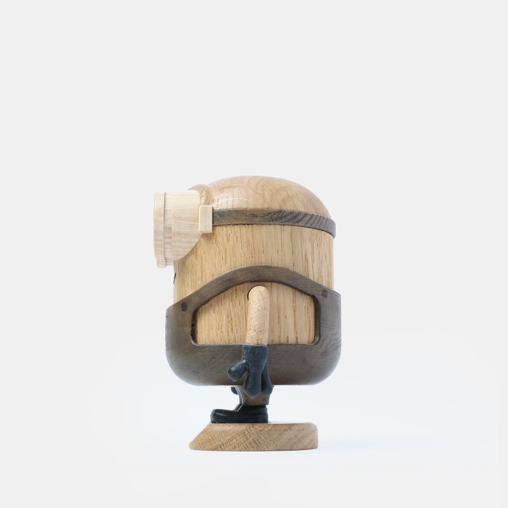 Boyhood Minions Bob wooden figure in oak & smoked oak, view 3 (image 3)
