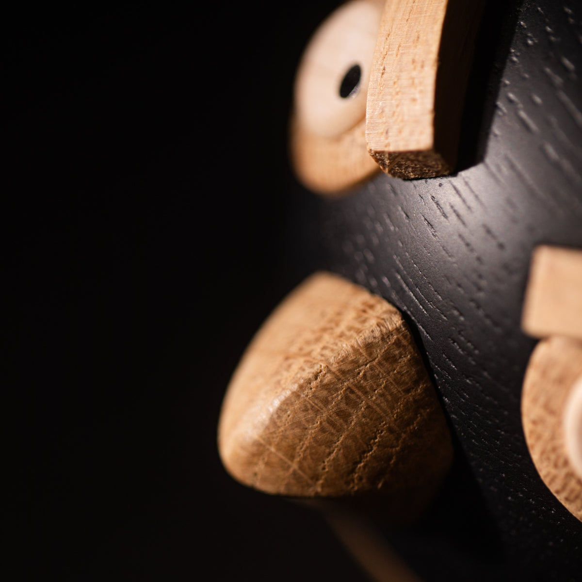 Boyhood Angry Birds Bomb wooden figure in oak, smoked oak & maple, view 6 (image 6)