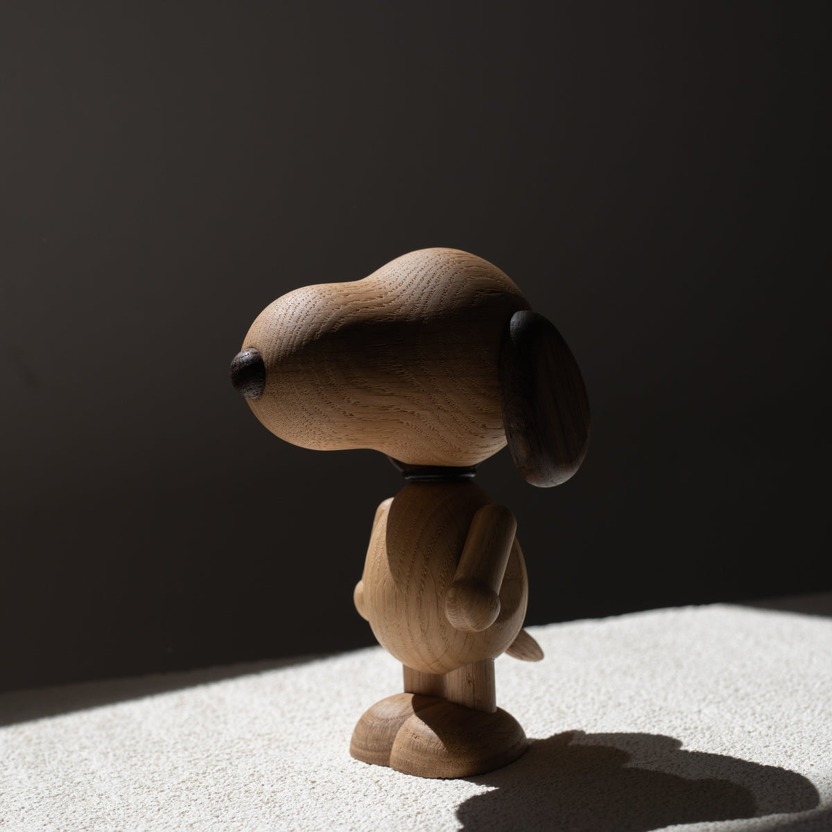 Boyhood Peanuts Snoopy wooden figure in oak & smoked oak, view 6 (image 6)