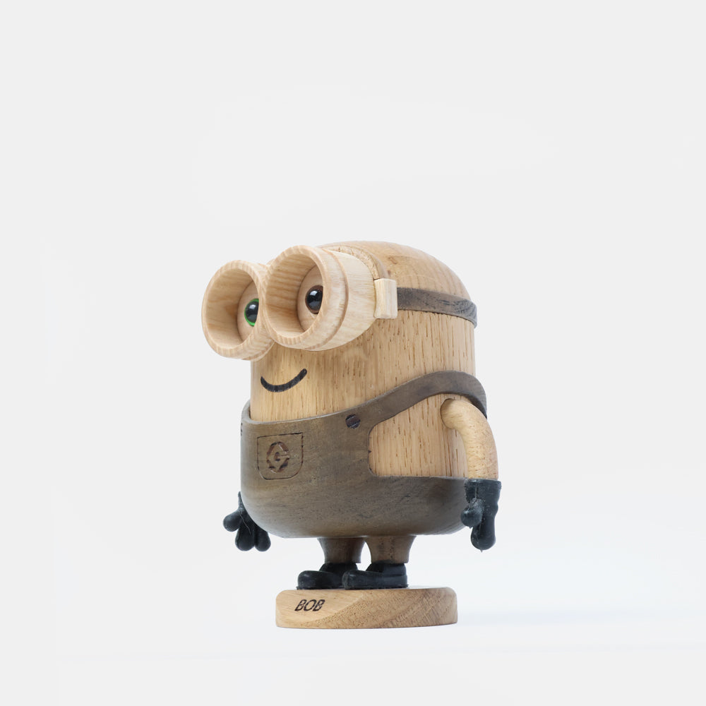 Boyhood Minions Bob wooden figure in oak & smoked oak, view 2 (image 1)