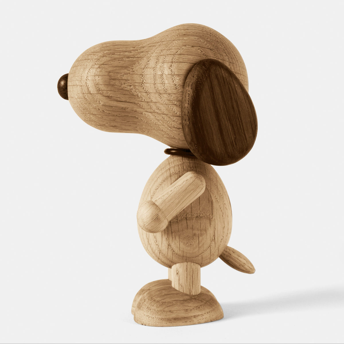 Boyhood Peanuts Snoopy wooden figure in oak & smoked oak, Large (image 2)