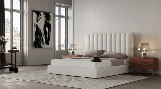 Modrest Valhalla Contemporary White Fabric EK Bed