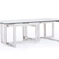 Modrest Valiant Modern Glass and Stainless Steel Coffee Table