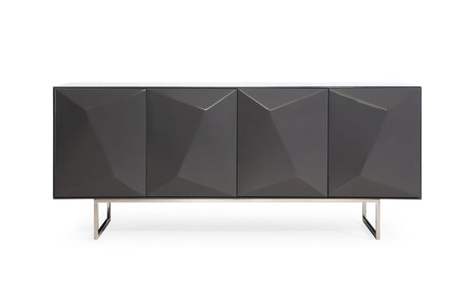 Modrest Vanguard Modern Dark Grey High Gloss Buffet