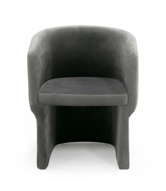 Modrest Vassar Modern Grey Velvet Dining Chair