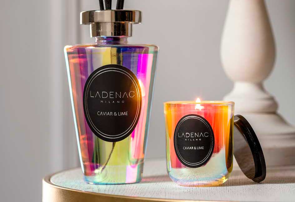 Urban Senses 200 g scented candle by Ladenac Milano, Caviar Lime candles styled together