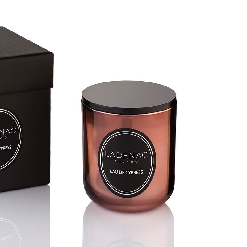 Urban Senses 200 g scented candle by Ladenac Milano, gold pink candle with its Bakelite lid