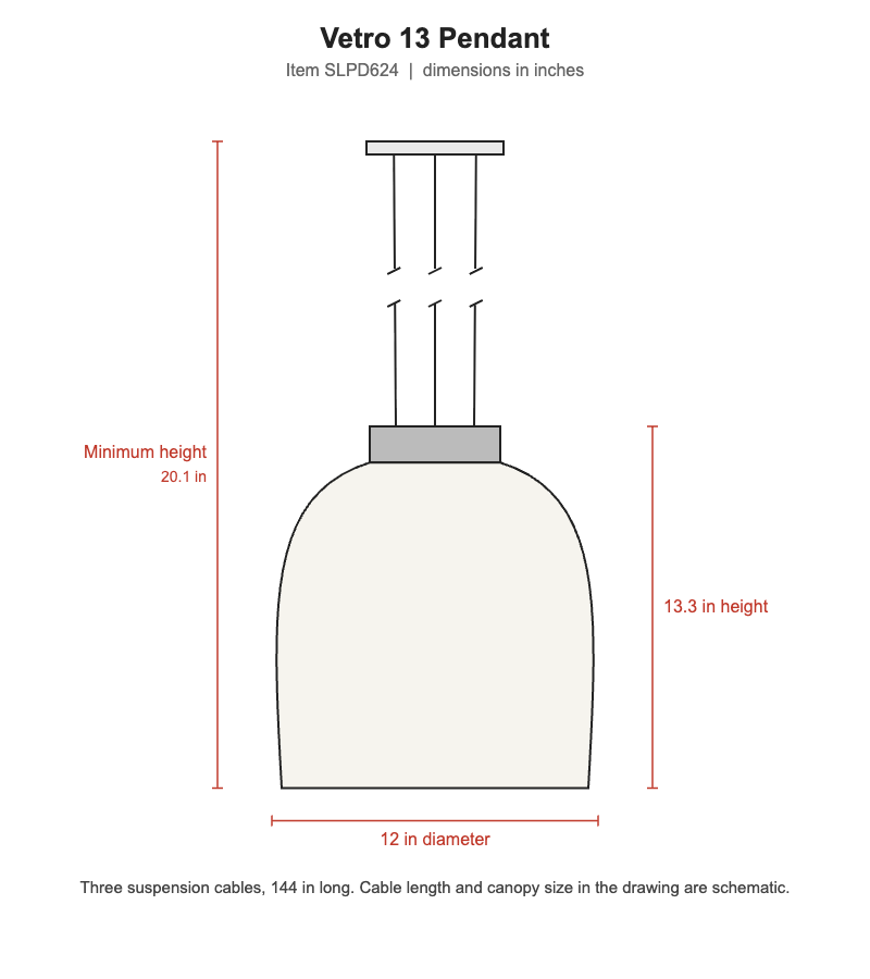 Visual Comfort Vetro 13 Pendant – view 3