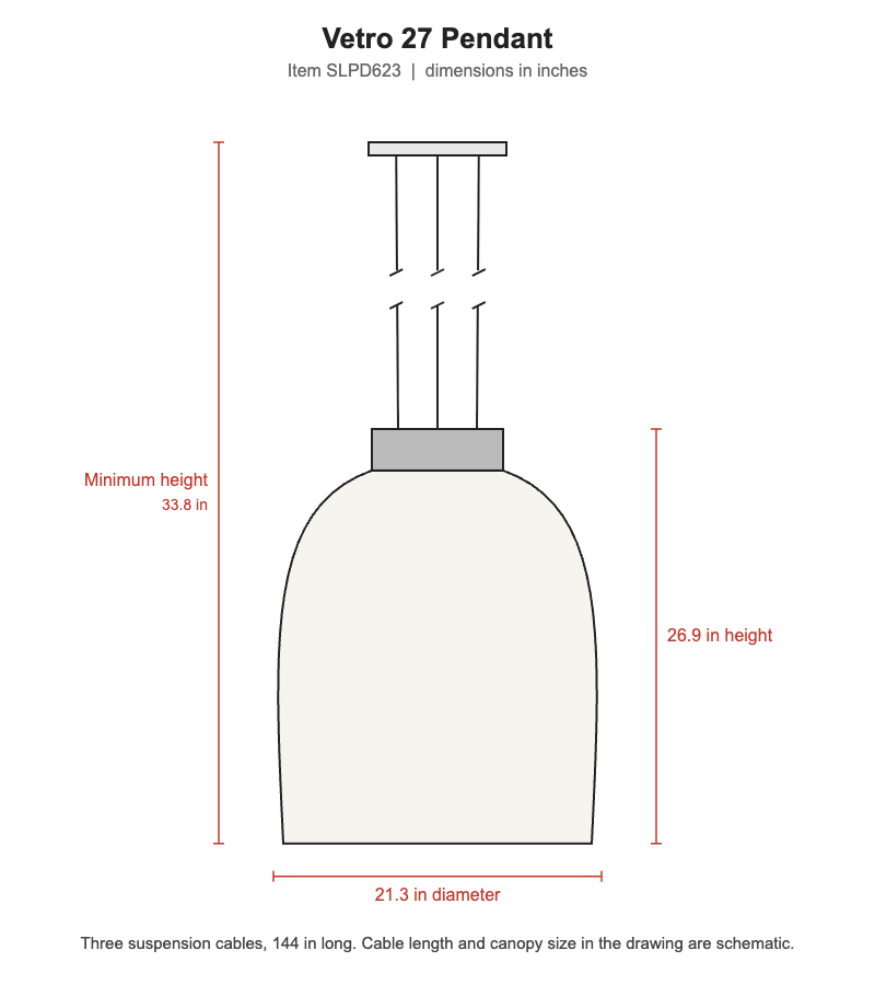 Visual Comfort Vetro 27 Pendant – view 3