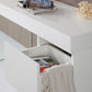 Volare Modern White Floating Glass Vanity with Mirror