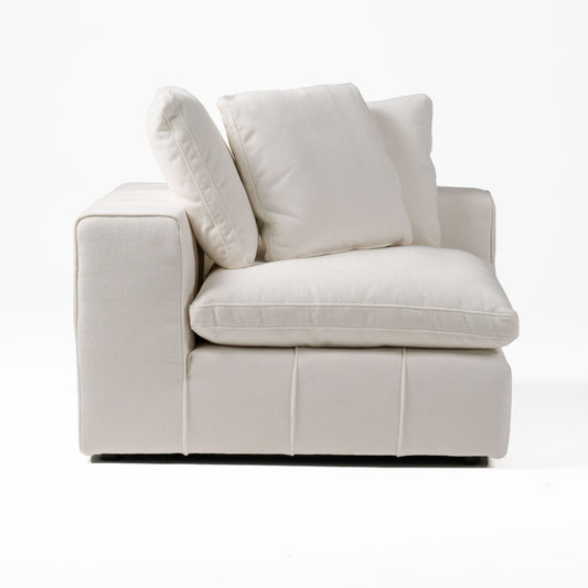 Divani Casa Vicki Modern Off-White Fabric Modular Corner Seat