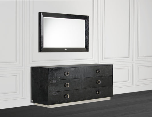 A&X Victoria Modern Black Crocodile Dresser