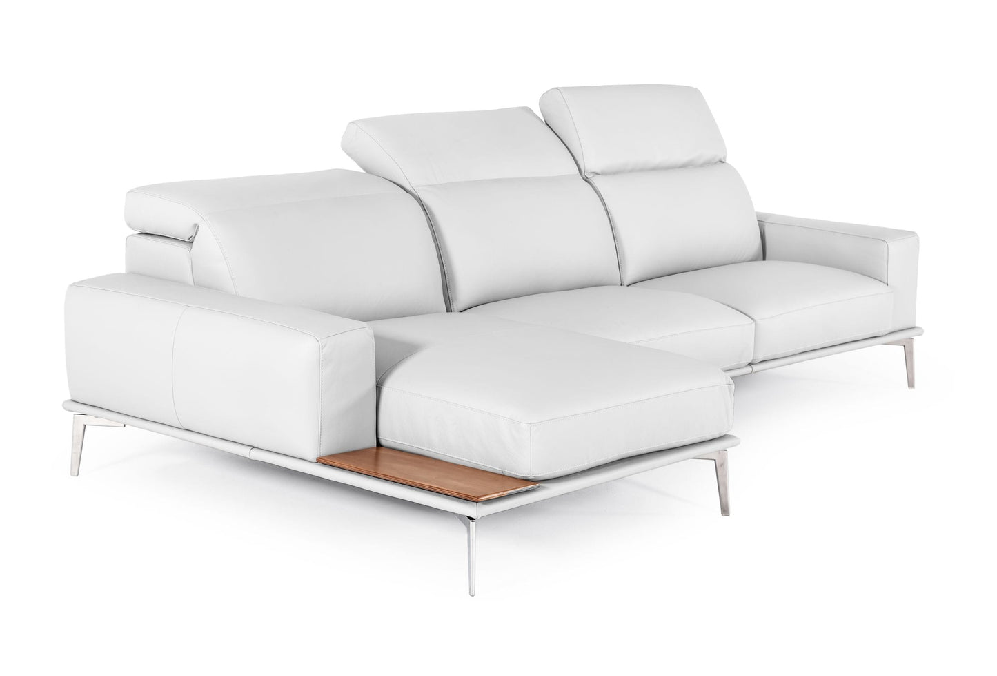Lamod Italia Villeneuve Modern White Italian Left Facing Sectional Sofa