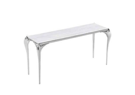 Modrest Vince Faux Marble and Stainless Steel Console Table