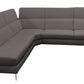 Lamod Italia Viola Italian Contemporary Grey Leather Left Facing Sectional Sofa