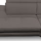Lamod Italia Viola Italian Contemporary Grey Leather Left Facing Sectional Sofa