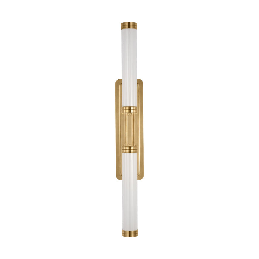 Avroko Alo Extra Large LED Fluted Glass Wall Sconce Natural Brass by Visual & Comfort & Co