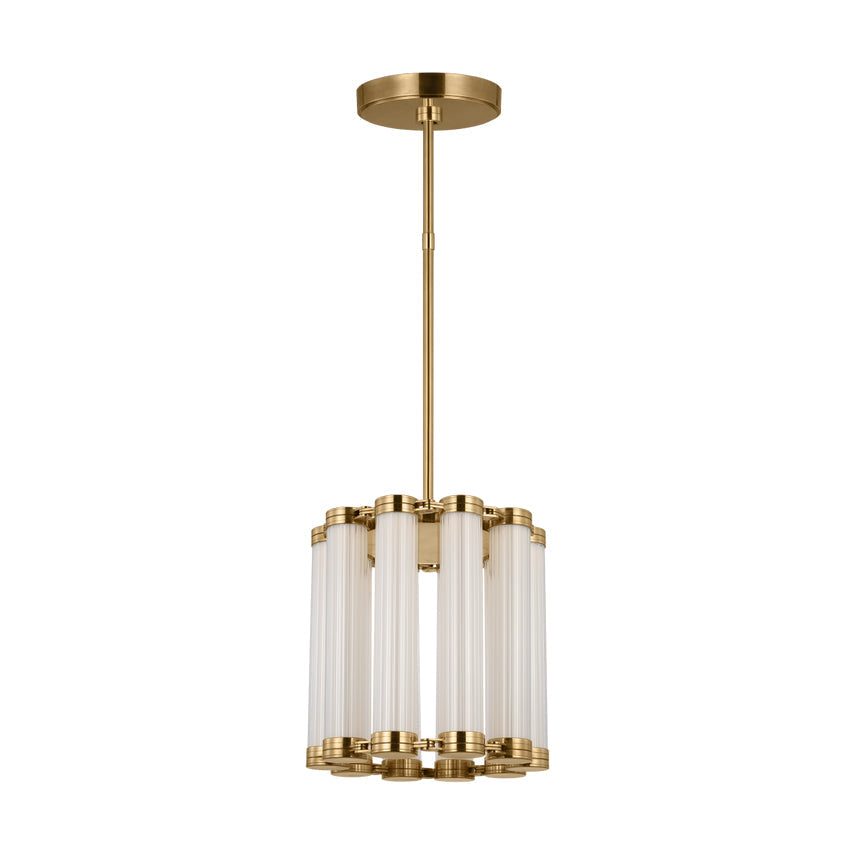 Avroko Alo Medium LED Fluted Glass Pendant Light Brass by Visual & Comfort & Co