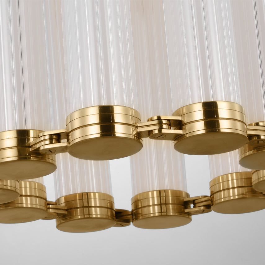 Avroko Alo Medium LED Fluted Glass Pendant Light Brass by Visual & Comfort & Co