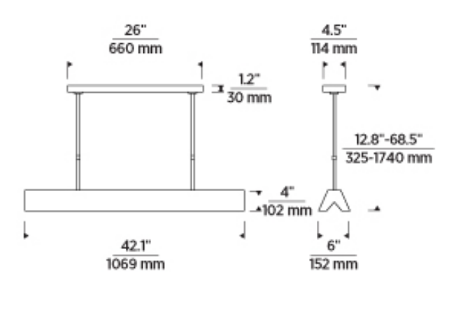 Visual Comfort Pench 42 Modern Led Linear Chandelier Dining Kitchen 
