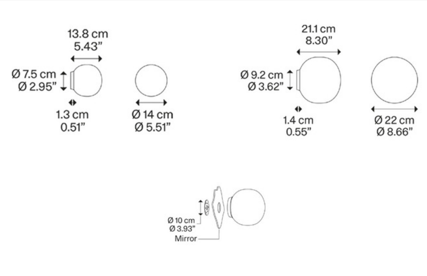 Lodes Volum Architectural Globe Wall/Ceiling Light