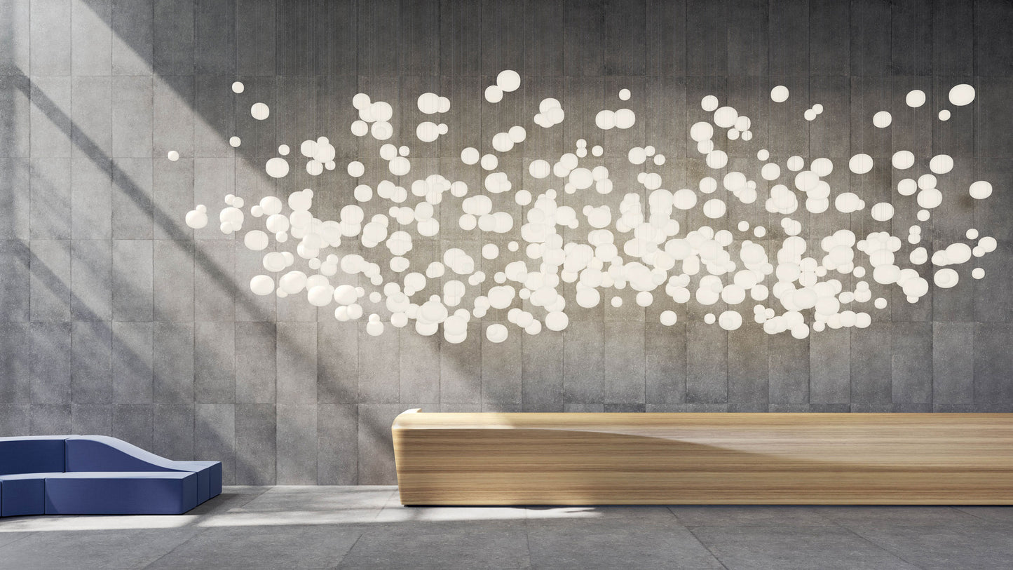 Handcrafted Italian glass pendant light with soft ambient glow