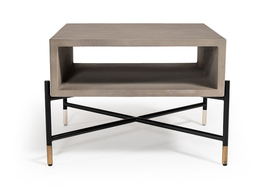 Modrest Walker Modern Concrete and Metal Coffee Table