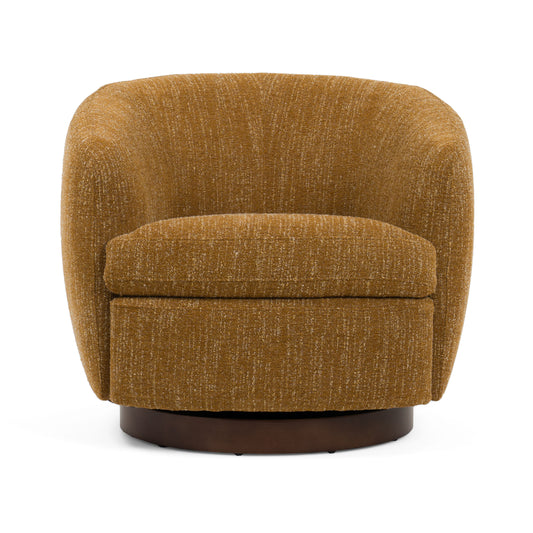 Divani Casa Wendt Modern Mustard Fabric Swivel Accent Chair