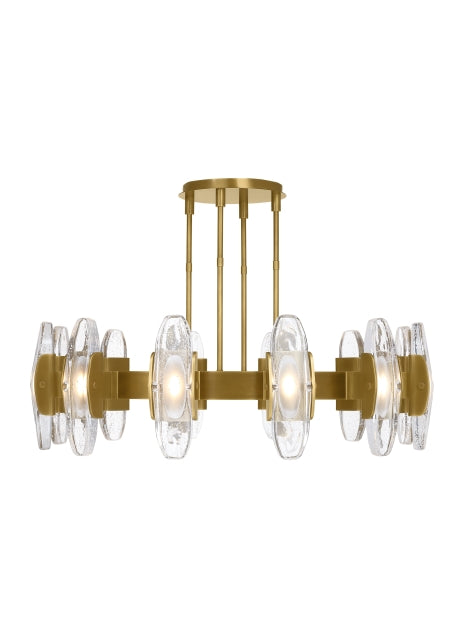 Visual Comfort Wythe 12 Light Modern Brass Bronze Chandelier Plated Brass