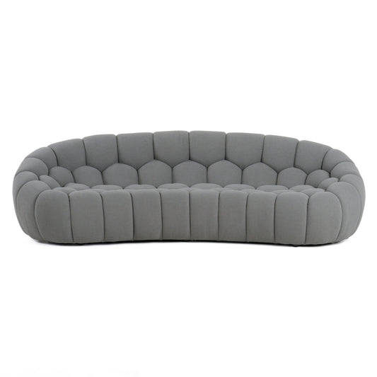 Divani Casa Yolonda Modern Curved Light Grey Fabric Sofa Set