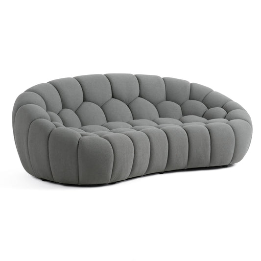 Divani Casa Yolonda Modern Curved Light Grey Fabric Loveseat