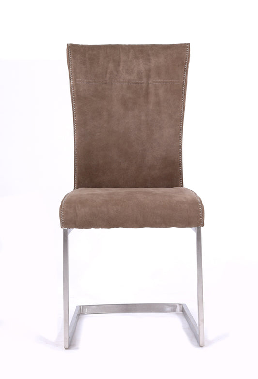 Zane Modern Brown Fabric Dining Chair Set of 2