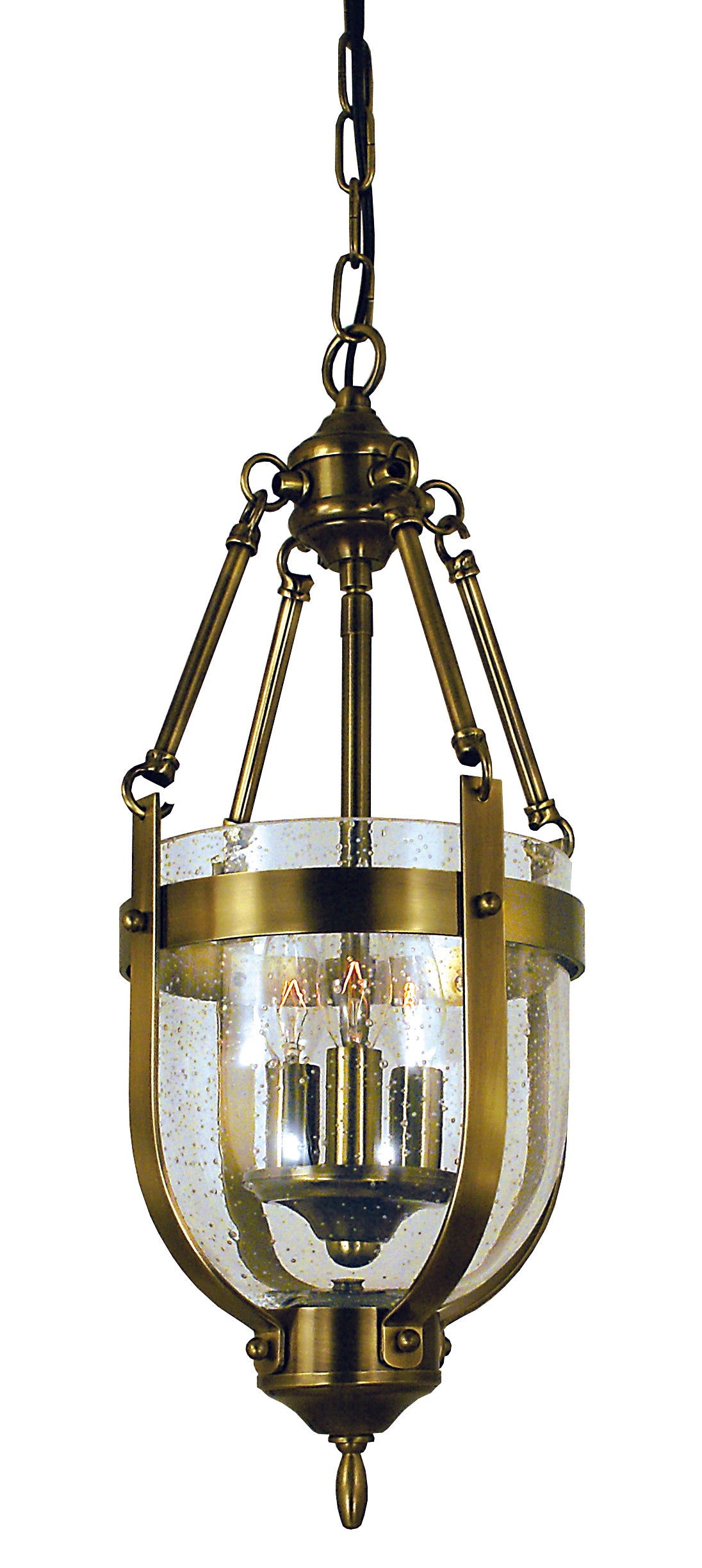 Framburg 3-Light Antique Brass Hannover Mini-Chandelier 1013-AB