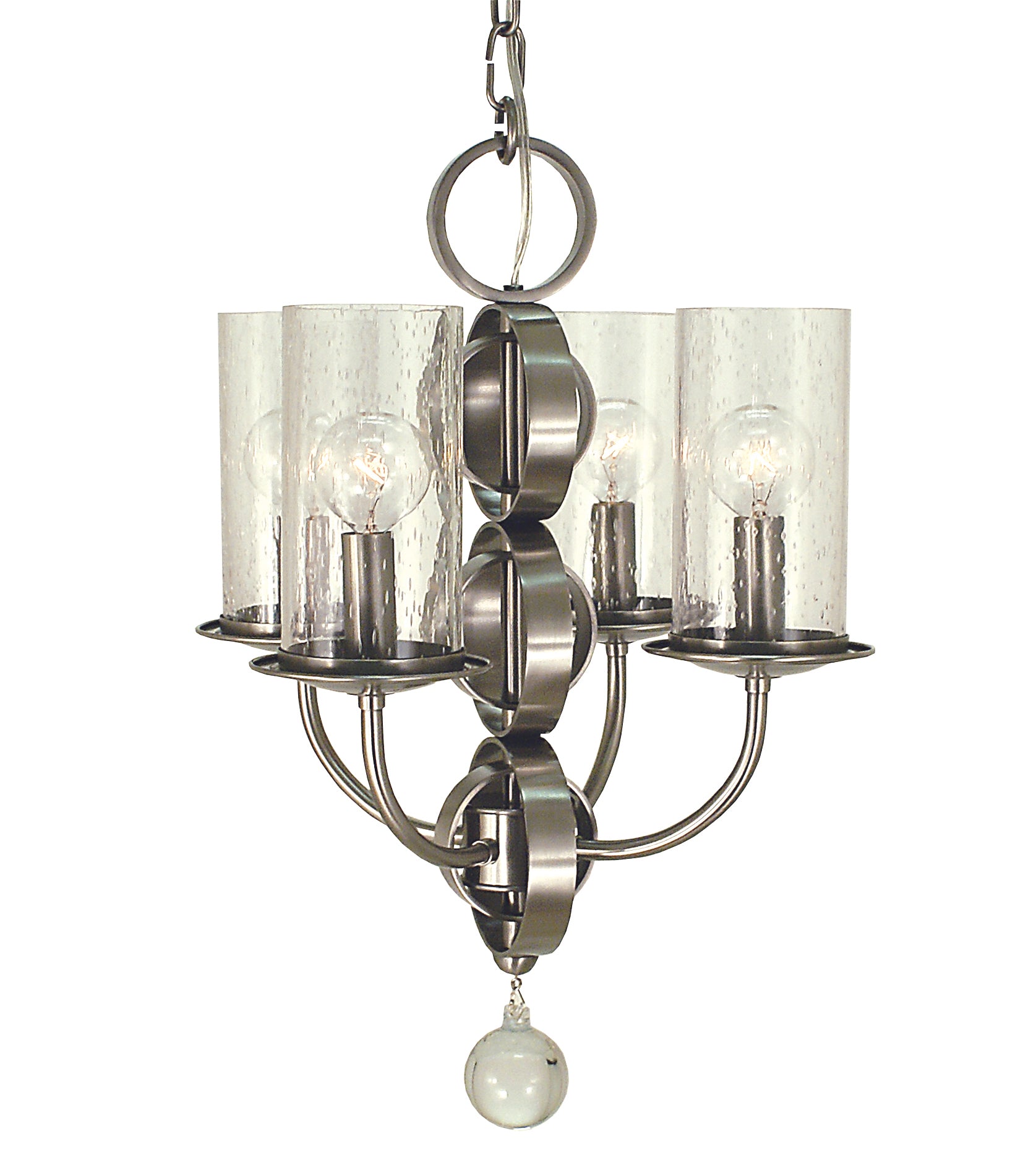 Framburg 4-Light Brushed Nickel Compass Mini Chandelier 1043-BN