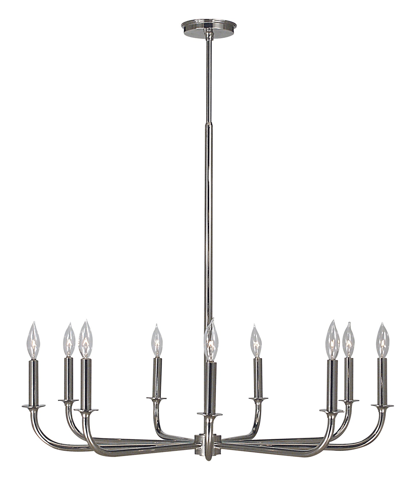 Framburg 9-Light Polished Silver Moderne Dining Chandelier 1060-PS