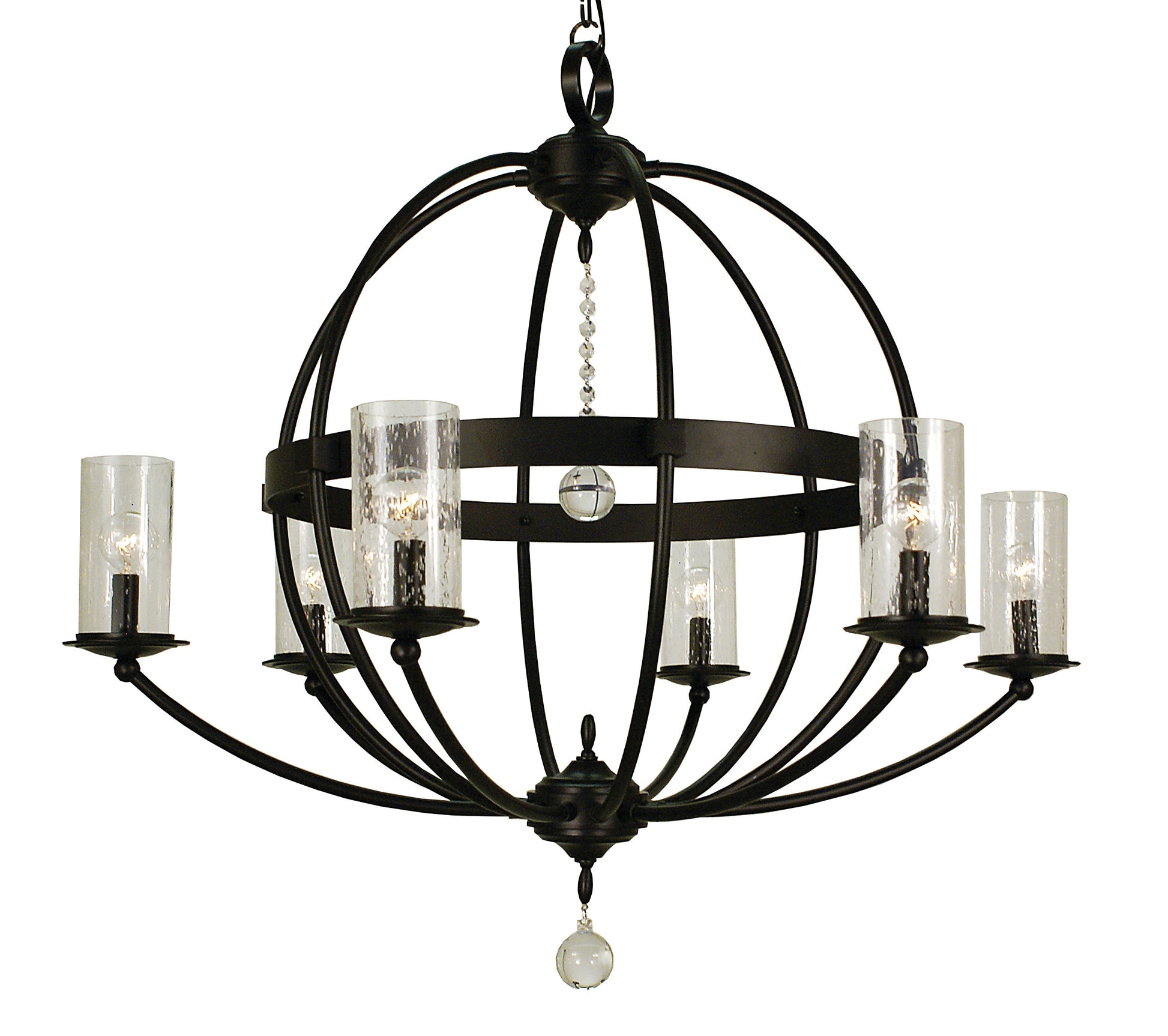 Framburg 6-Light Matte Black Compass Foyer Chandelier 1077-MBLACK