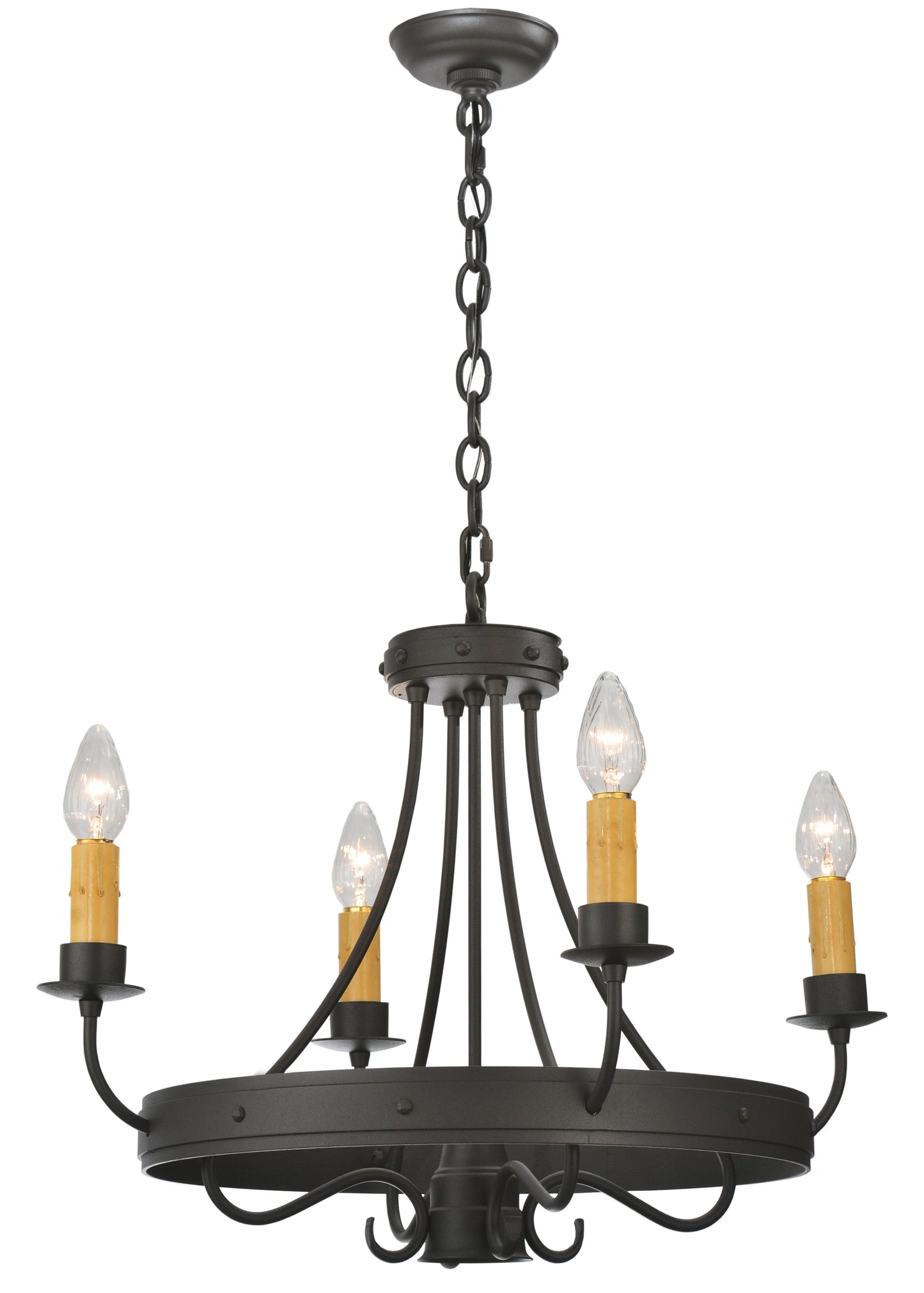 25" Franciscan 4-Light Chandelier by 2nd Ave Lighting