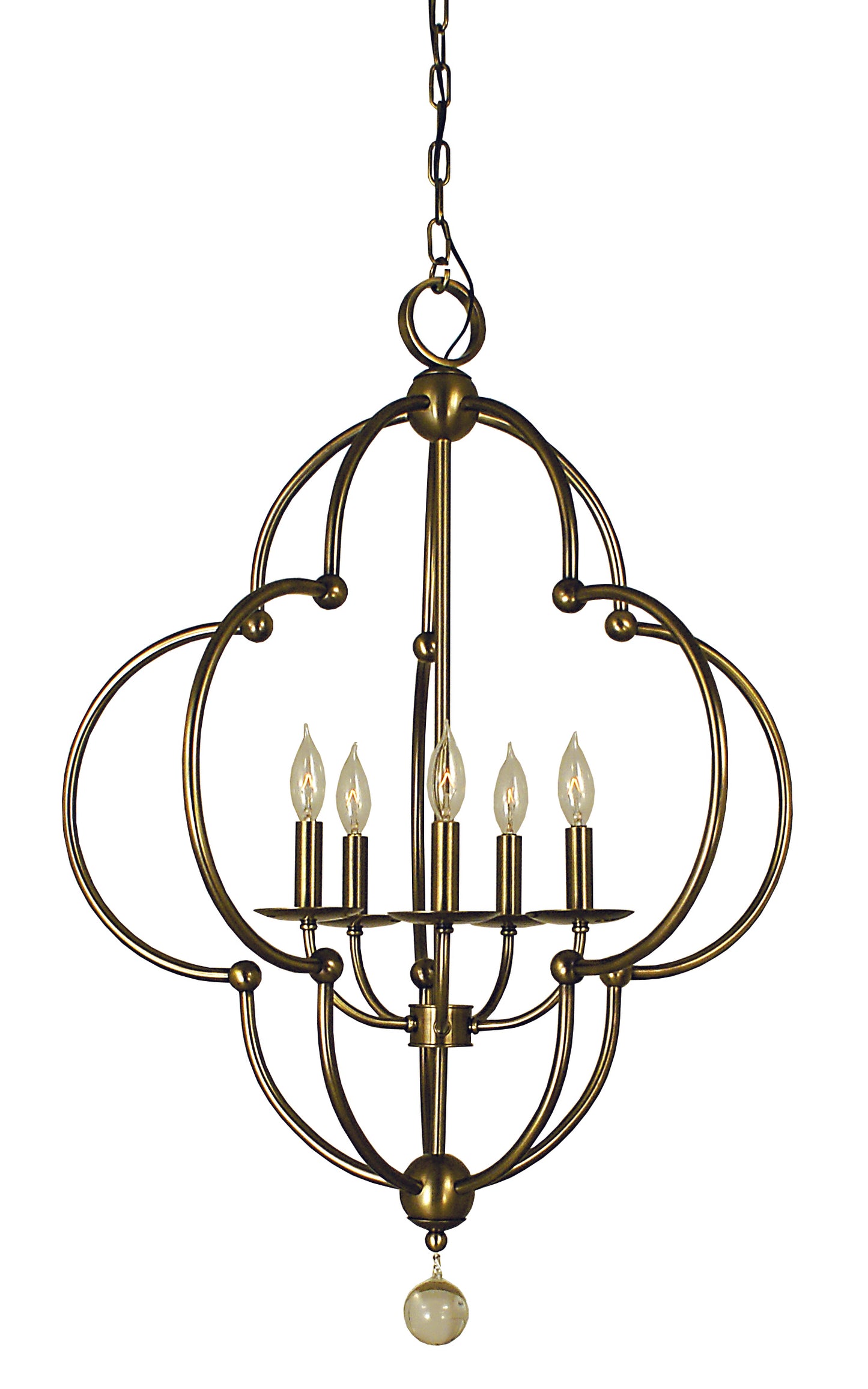 Framburg 5-Light Antique Brass Quatrefoil Dining Chandelier 1162-AB