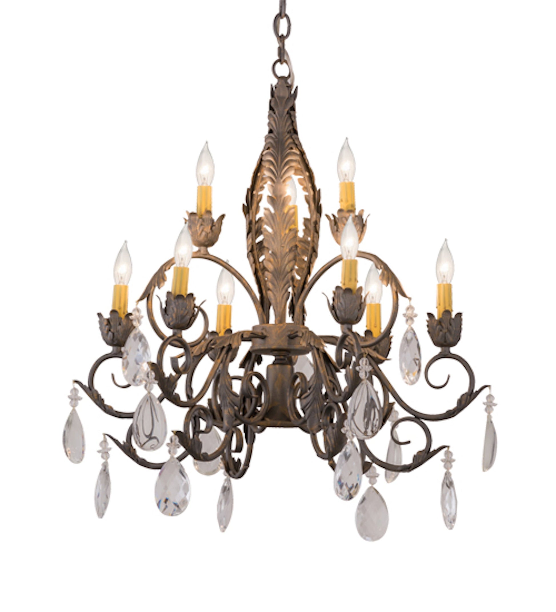 26" New Country French 9-Light Chandelier by 2nd Ave Lighting