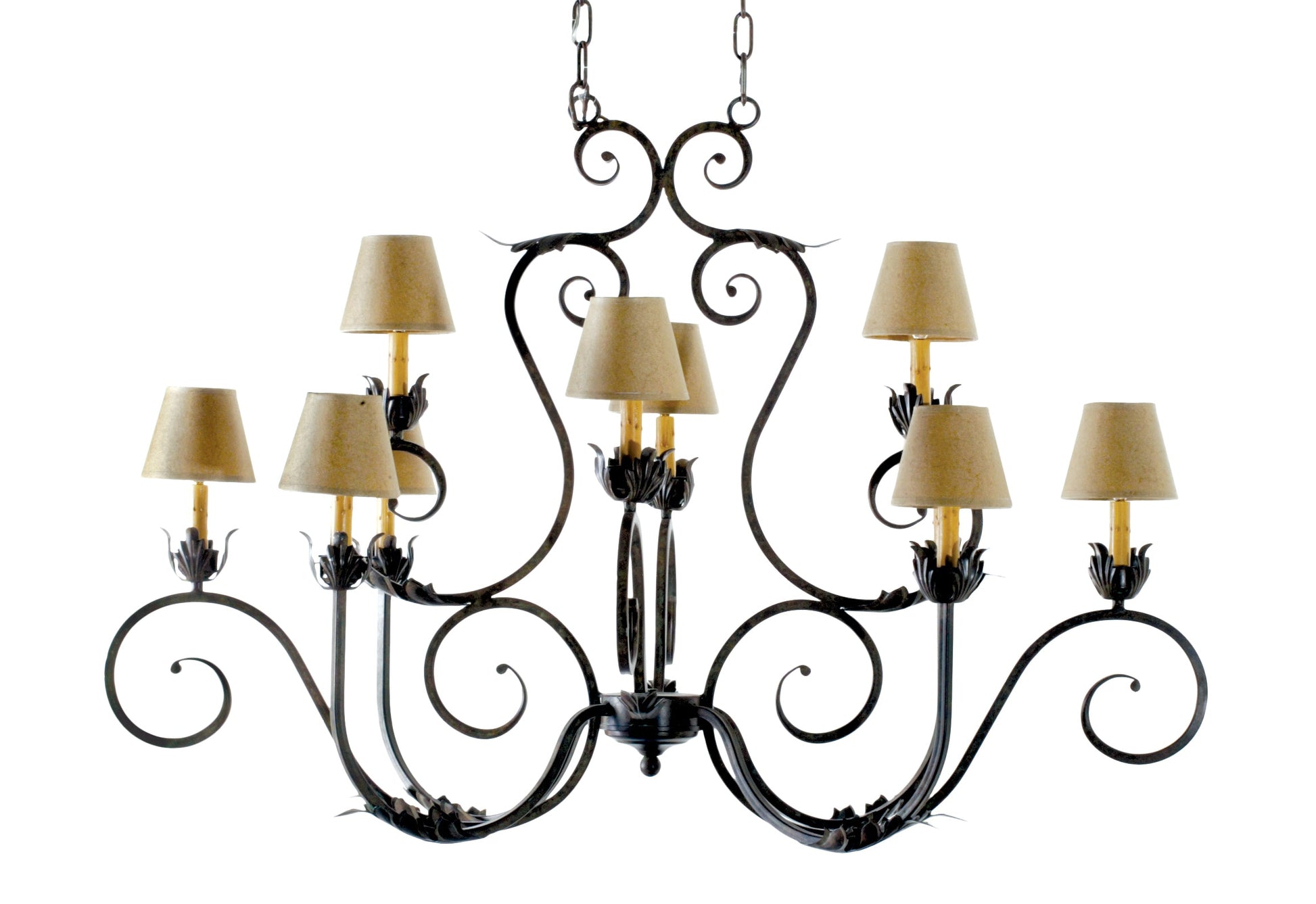 48" Long Claire 10-Light Oblong Chandelier by 2nd Ave Lighting