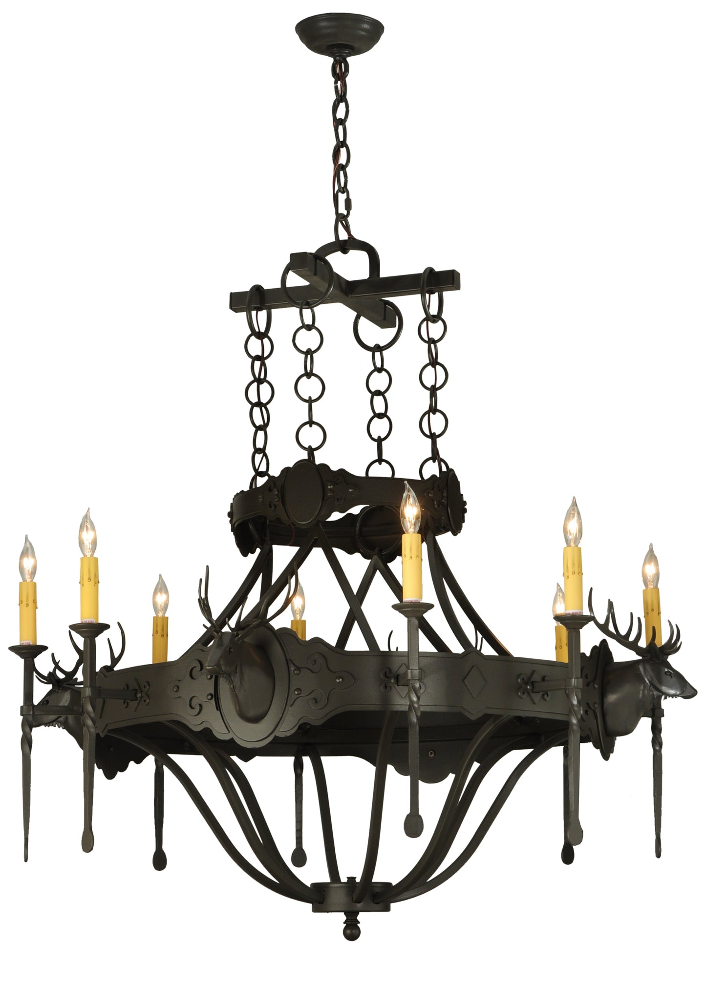 40" Stag 8-Light Chandelier by 2nd Ave Lighting
