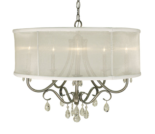 Framburg 5-Light Brushed Nickel Liebestraum Dining Chandelier 1236-BN-SWH