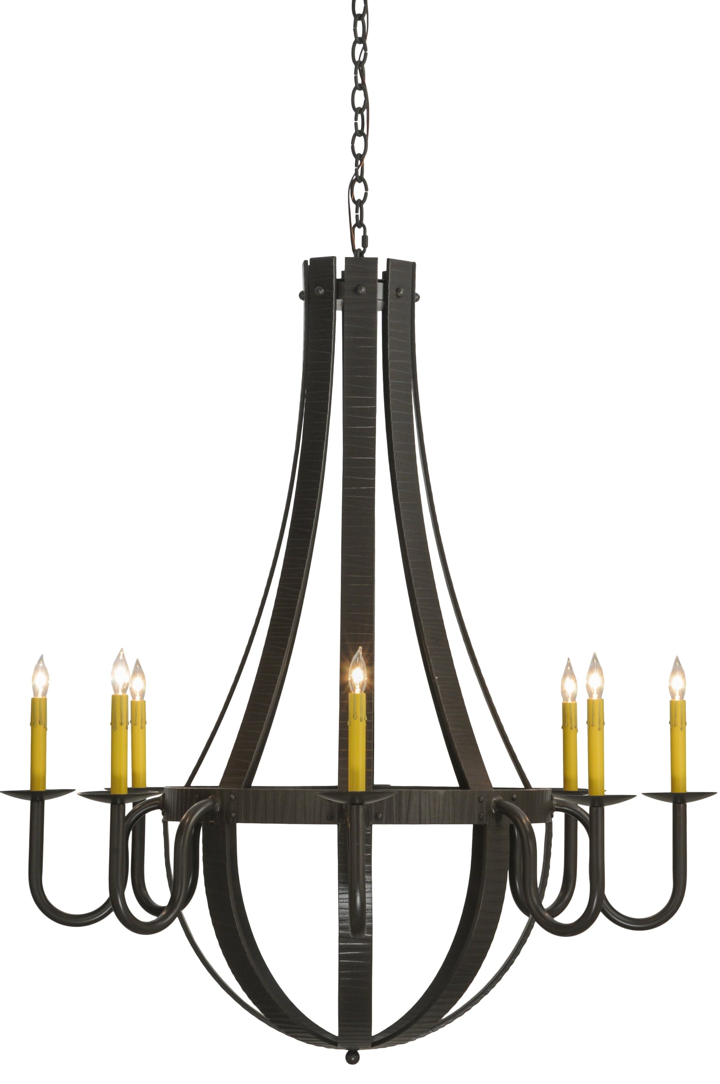 42" Barrel Stave Metallo 8-Light Chandelier by 2nd Ave Lighting