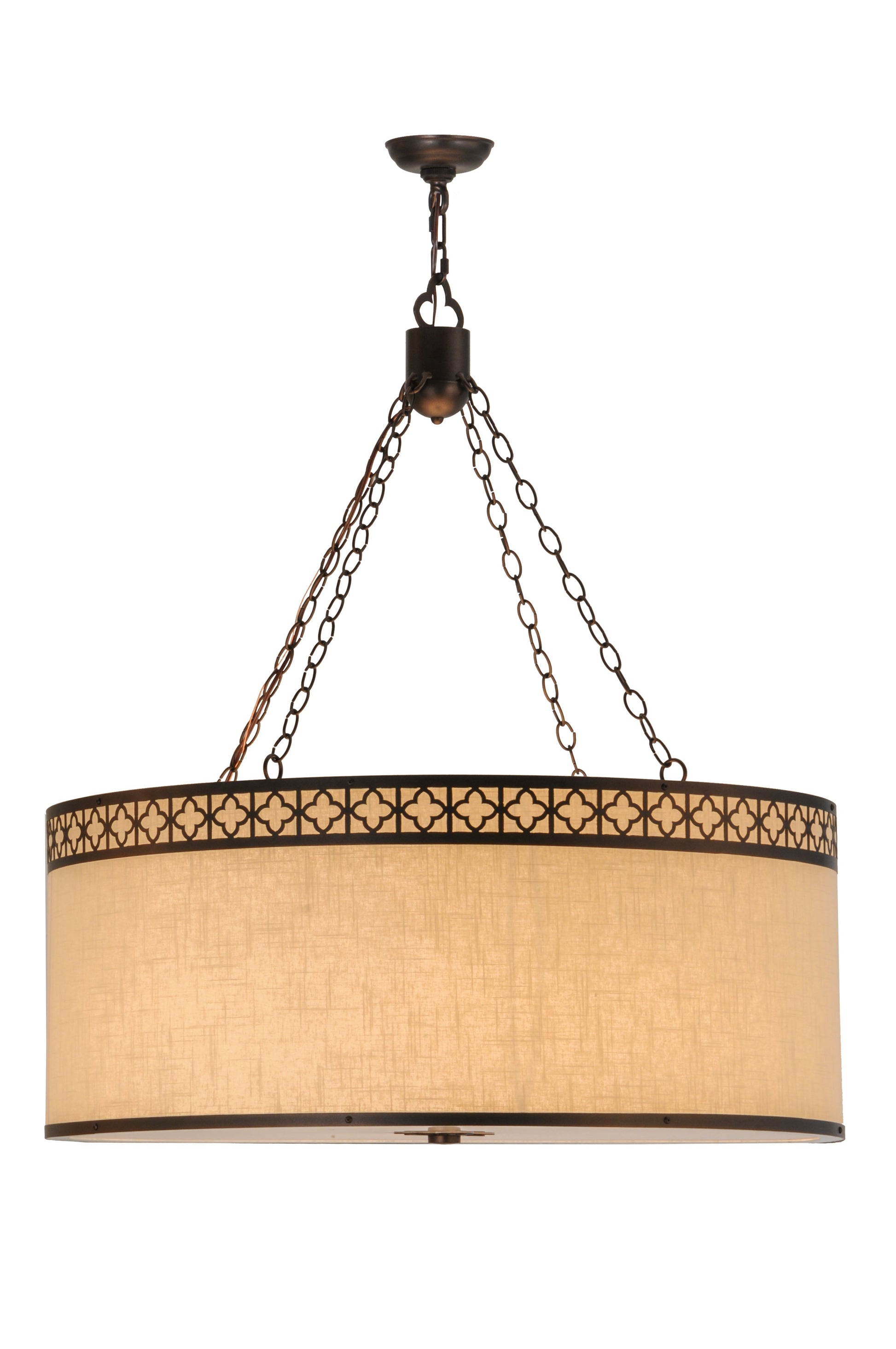 36" Cilindro Quatrefoil Textrene Pendant by 2nd Ave Lighting