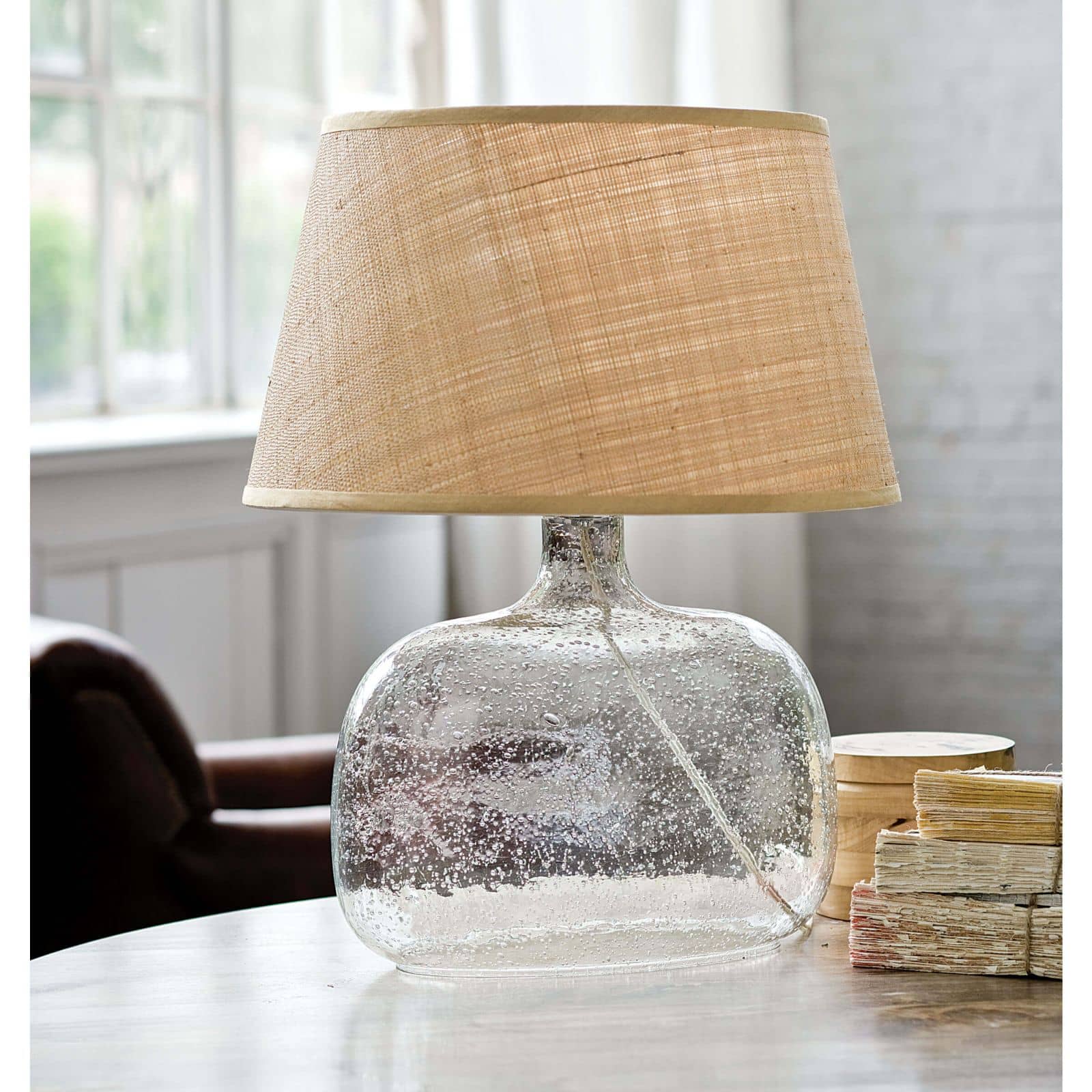 Regina Andrew Seeded Oval Glass Table Lamp