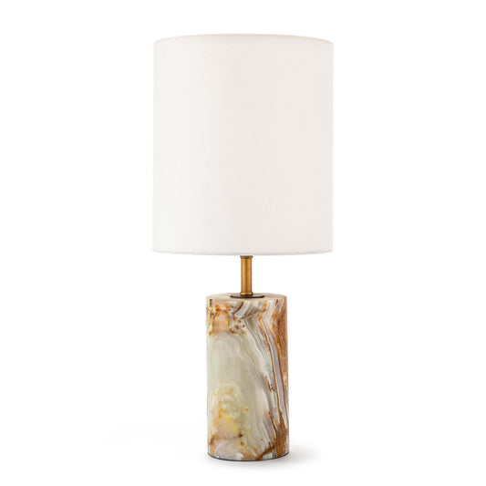 Regina Andrew Jade and Brass Mini Cylinder Lamp