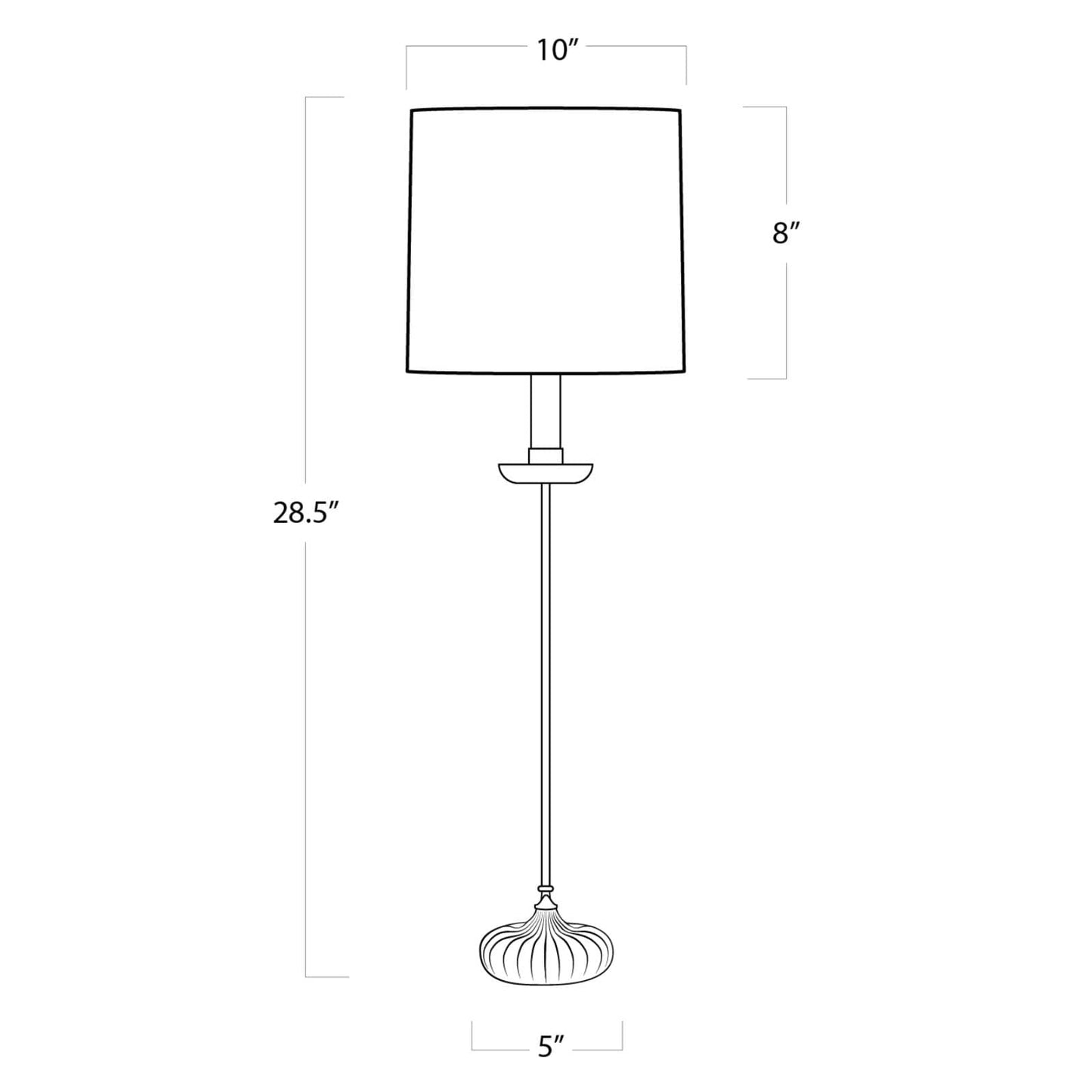 Regina Andrew Clove Stem Buffet Table Lamp With Natural Linen Shade